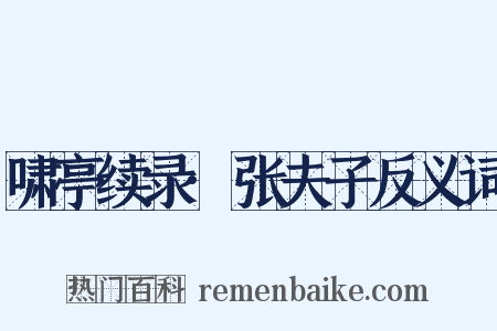 啸亭续录·张夫子反义词是什么意思的图片